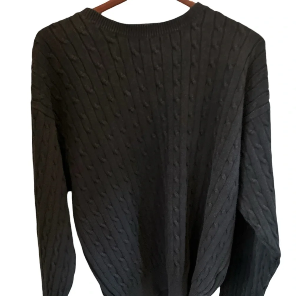 Tommy Hilfiger Men's Green Cable Knit Crew Neck‎ Sweater XL